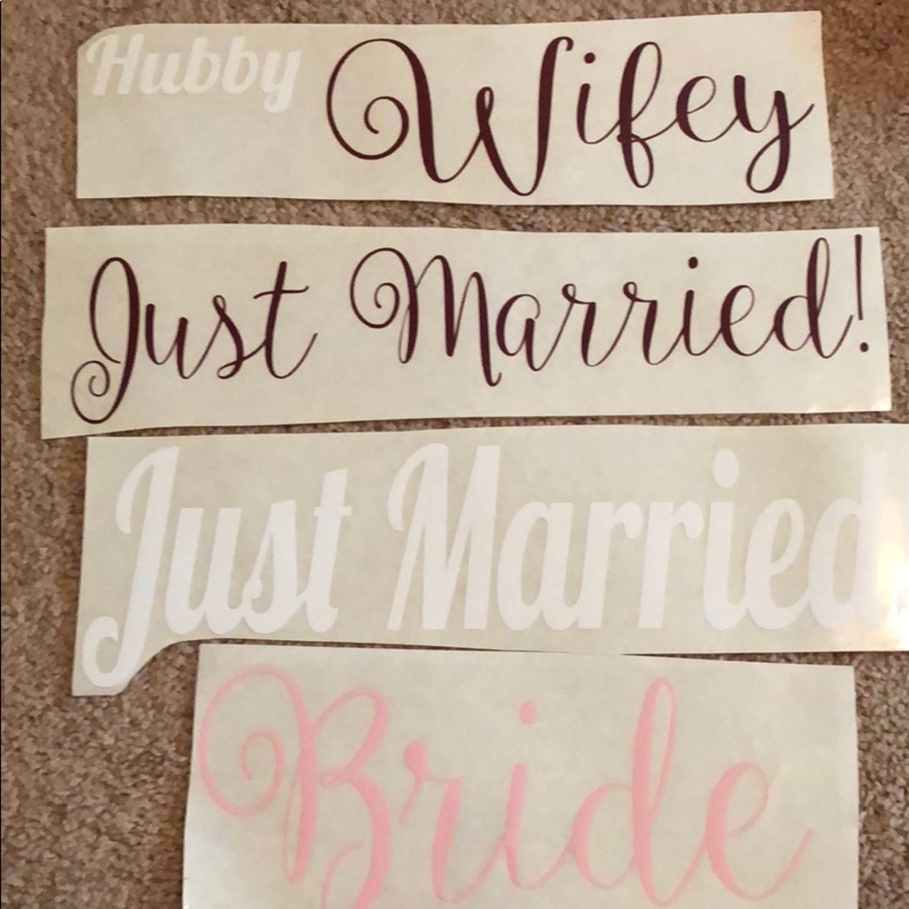 Wedding Wifey Bride Iron on Decals